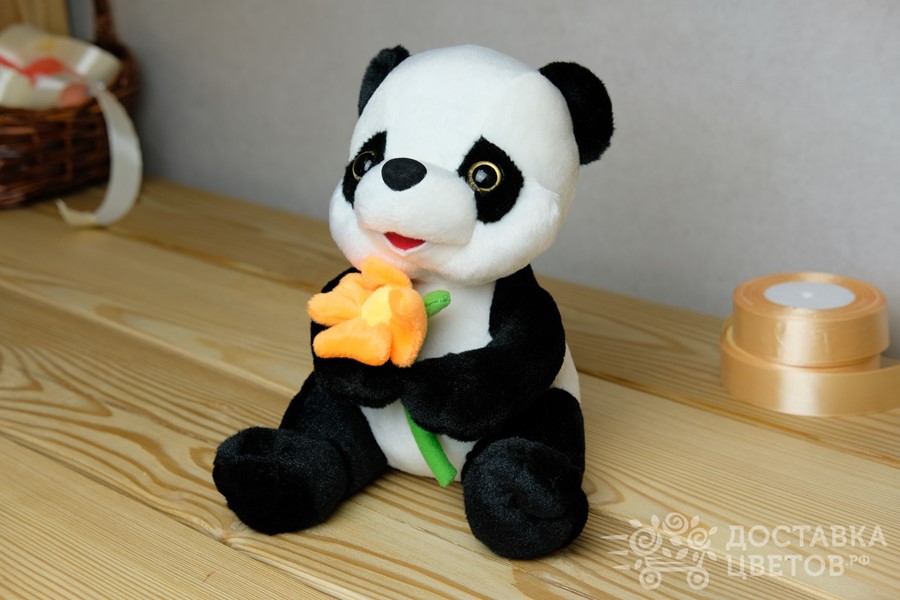 Мягкая игрушка Панда с цветочком